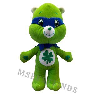 Good Luck Care Bear Super Hero 10” Plush Green‎ Clover 2009 Classic
